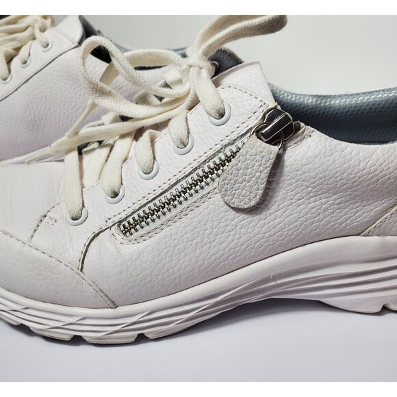 Nurse Mates Vigor Women’s Leather Nursing Shoes 6.5 White Zip Lace-Up Comfort - Picture 3 of 10